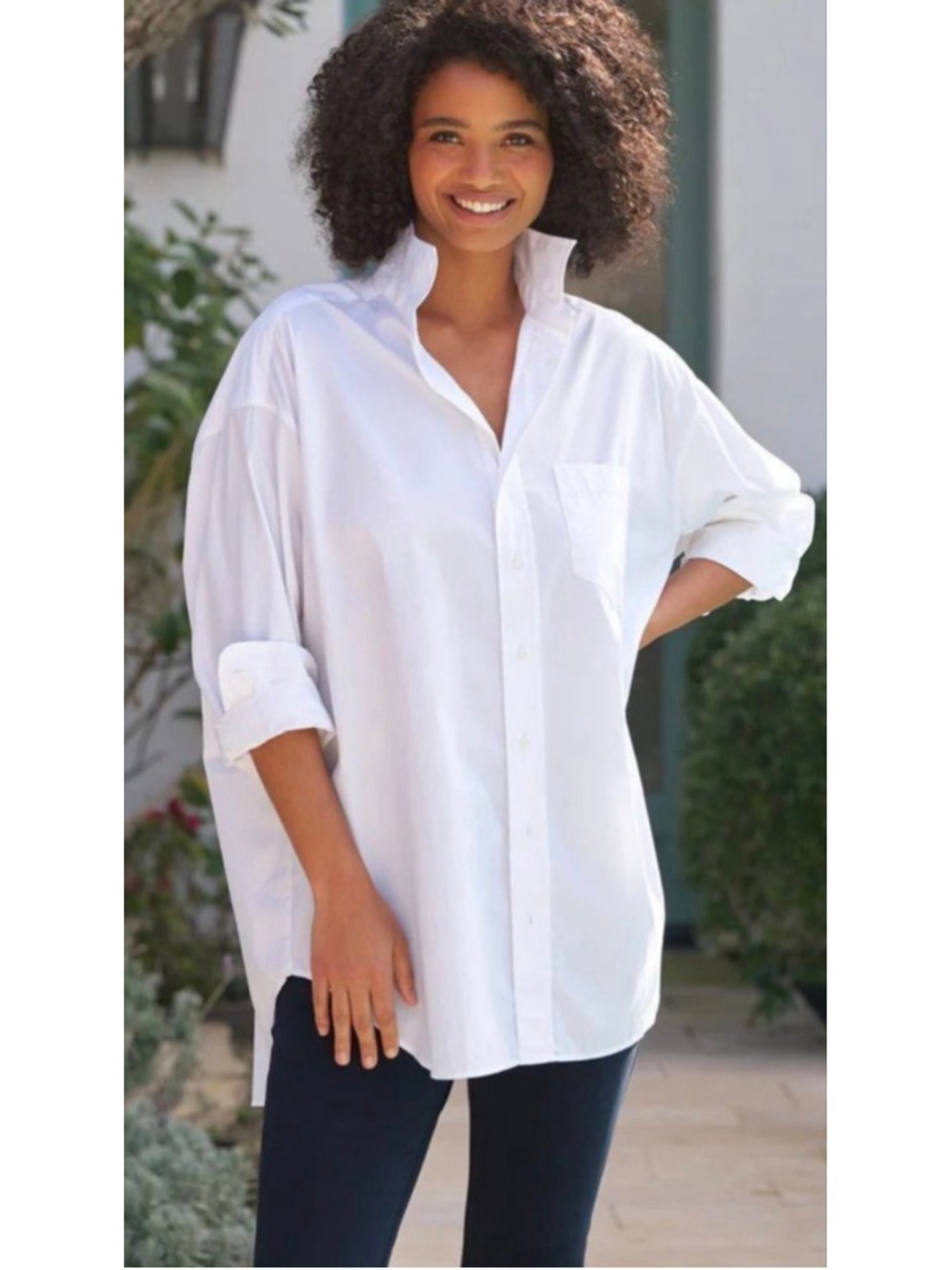 New Women's Frank & Eileen Mackenzie One Size White Button Up Shirt